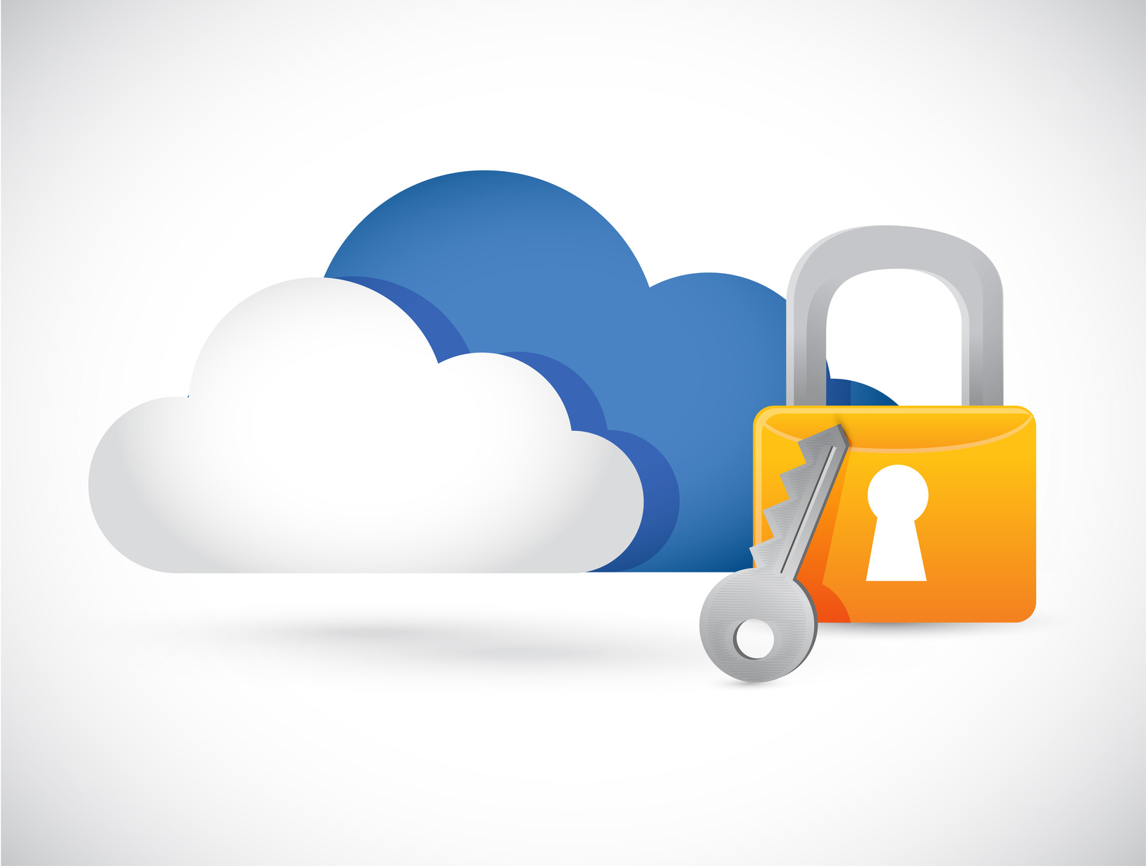 cloud computing illustration lock design over white