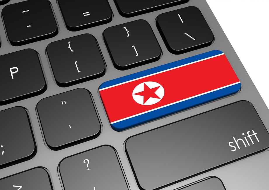 North Korea flag on a keyboard image