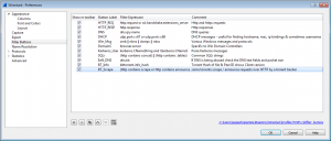Wireshark filter buttons