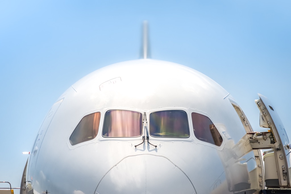 Front of a jet aircraft